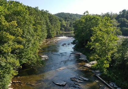 Aerial view of Fall Creek